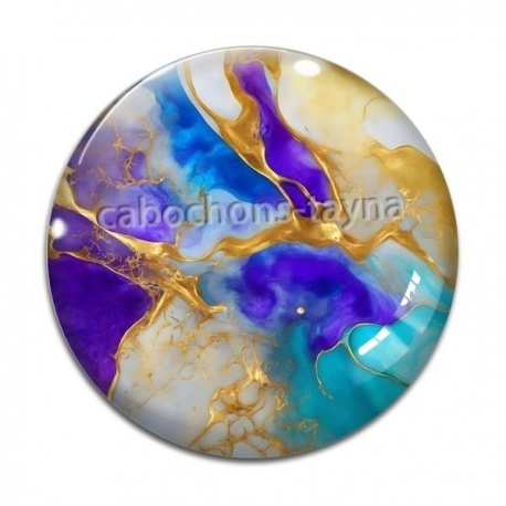 Cabochon Verre - effet marbre