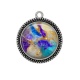 Pendentif Cabochon Argent - effet marbre