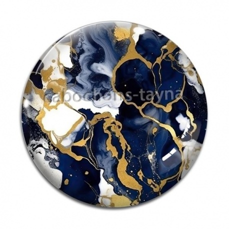 Cabochon Verre - effet marbre