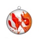 Pendentif Cabochon Argent - effet marbre