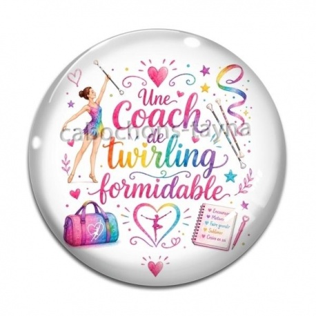 Cabochon Verre - une coach de twirling formidable
