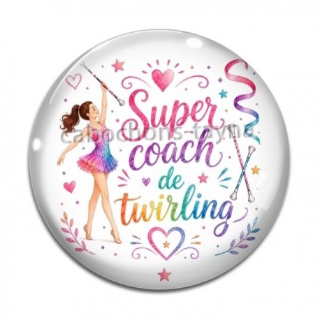 Cabochon Verre - super coach de twirling f