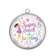 Pendentif Cabochon Argent - super coach de twirling f