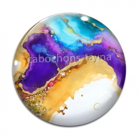 Cabochon Verre - style marbre