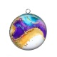 Pendentif Cabochon Argent - style marbre