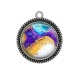 Pendentif Cabochon Argent - style marbre