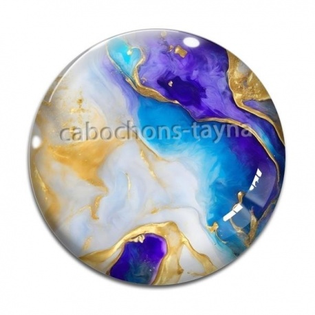 Cabochon Verre - style marbre