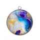 Pendentif Cabochon Argent - style marbre