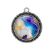 Pendentif Cabochon Argent - style marbre