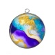 Pendentif Cabochon Argent - style marbre