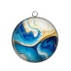 Pendentif Cabochon Argent - style marbre