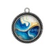 Pendentif Cabochon Argent - style marbre
