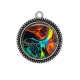 Pendentif Cabochon Argent - fond abstrait