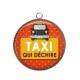 Pendentif Cabochon Argent - taxi qui déchire