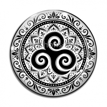 Cabochon Verre - mandala triskèle