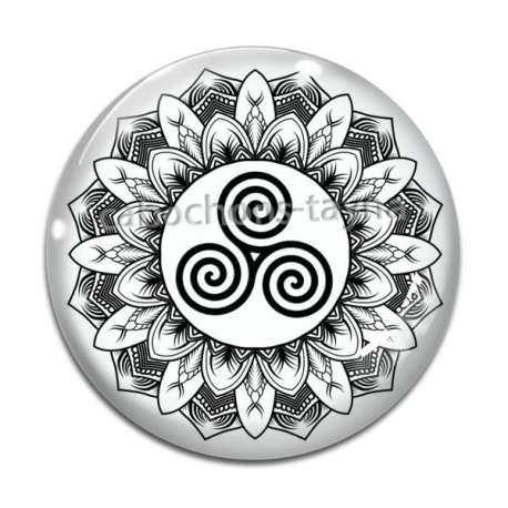 Cabochon Verre - mandala triskèle