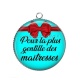 Pendentif Cabochon Argent -  maîtresse gentille