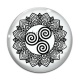 Cabochon Verre - mandala triskèle