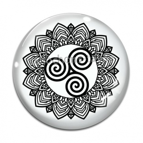 Cabochon Verre - mandala triskèle