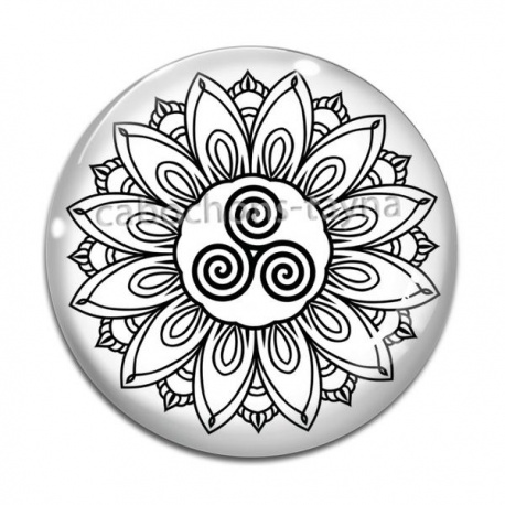 Cabochon Verre - mandala triskèle