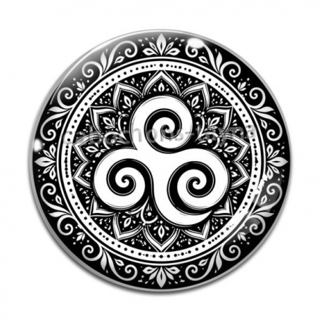 Cabochon Verre - mandala triskèle