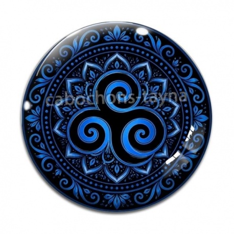Cabochon Verre - mandala triskèle