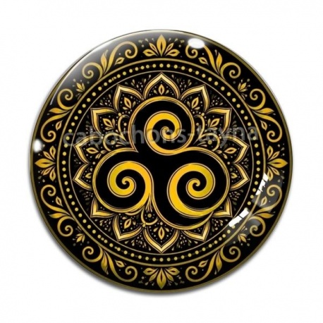 Cabochon Verre - mandala triskèle