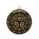 Pendentif Cabochon Argent - mandala triskèle