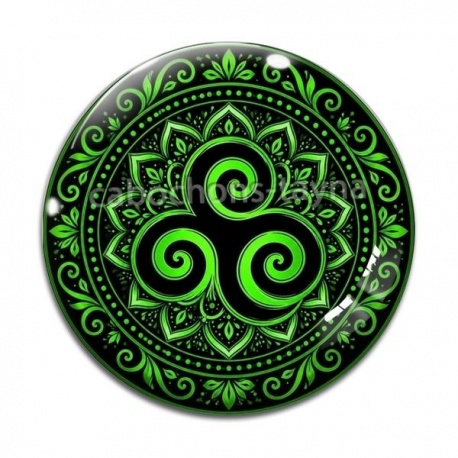 Cabochon Verre - mandala triskèle