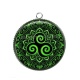 Pendentif Cabochon Argent - mandala triskèle