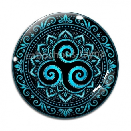 Cabochon Verre - mandala triskèle