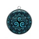 Pendentif Cabochon Argent - mandala triskèle