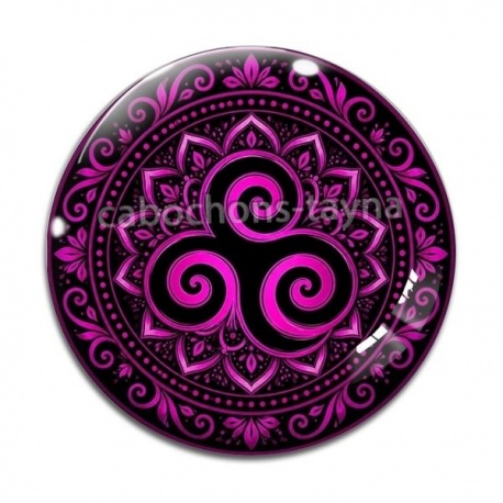 Cabochon Verre - mandala triskèle