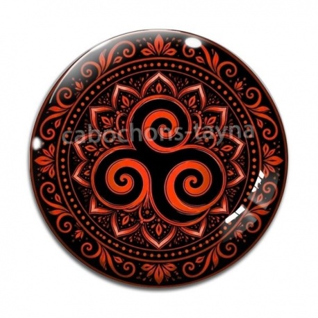 Cabochon Verre - mandala triskèle