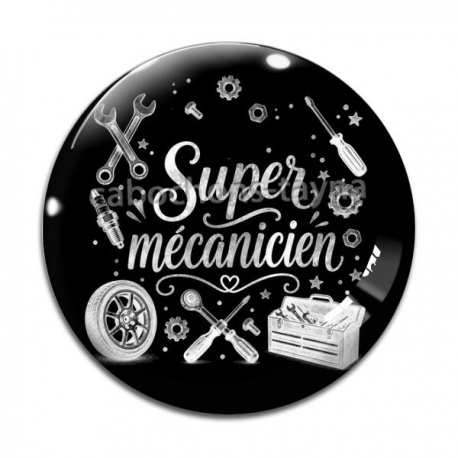 Cabochon Verre - super mécanicien