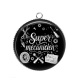 Pendentif Cabochon Argent - super mécanicien