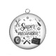Pendentif Cabochon Argent -  super mécanicien