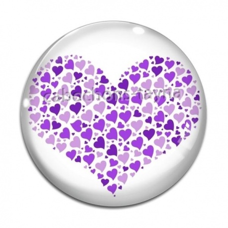 Cabochon Verre - coeur