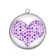 Pendentif Cabochon Argent - coeur