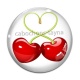 Cabochon Verre - cerise