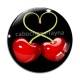 Cabochon Verre - cerise