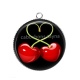 Pendentif Cabochon Argent - cerise