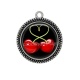Pendentif Cabochon Argent - cerise