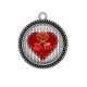 Pendentif Cabochon Argent - coeur