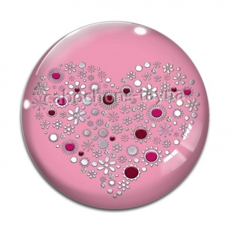 Cabochon Verre - coeur