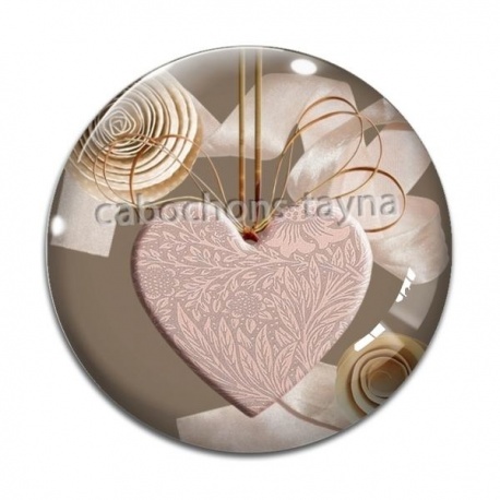 Cabochon Verre - coeur