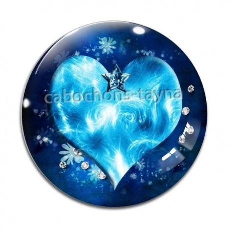 Cabochon Verre - coeur