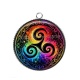 Pendentif Cabochon Argent - mandala triskèle