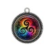 Pendentif Cabochon Argent - mandala triskèle