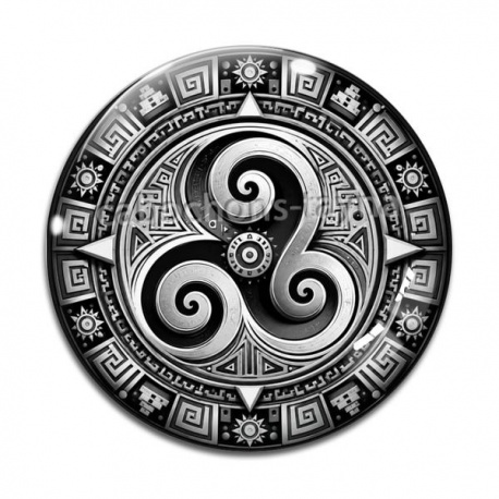 Cabochon Verre - mandala triskèle